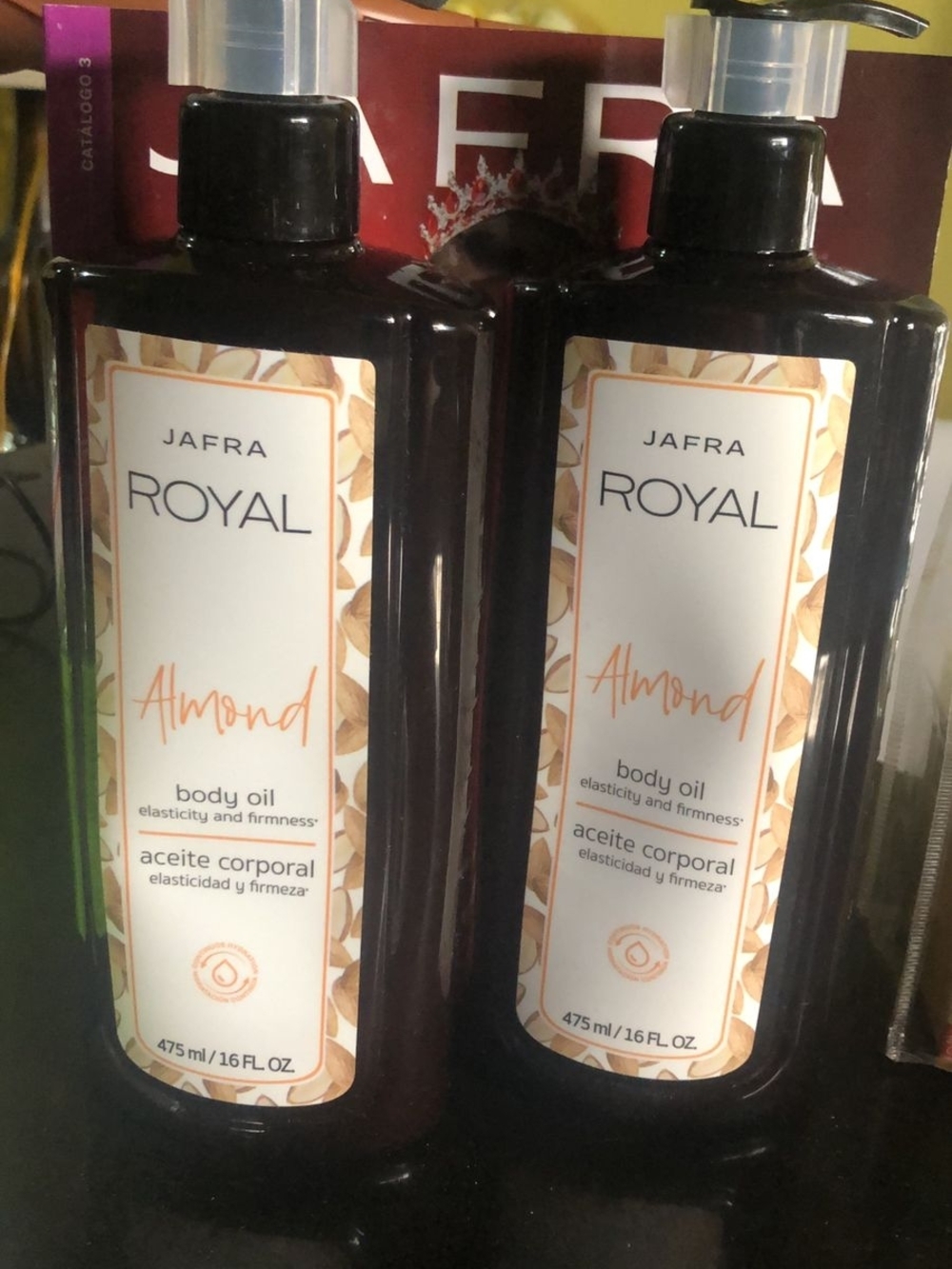 JAFRA Royal Almond Body Oil – Brown & White Packaging